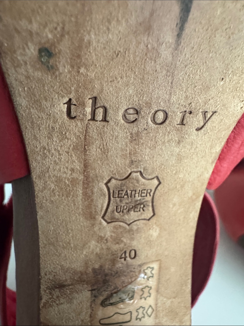 Theory Red Strappy High Heel Sandals - Picture 7 of 12